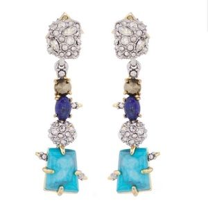 Alexis Bittar Lapis Turquoise Crystal Ball Pyrite Linear Post Earrings